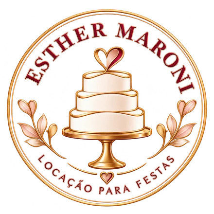 Selo redondo Esther Maroni — Locação para festas